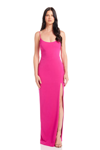 KARLA GOWN IN PINK PEACOCK