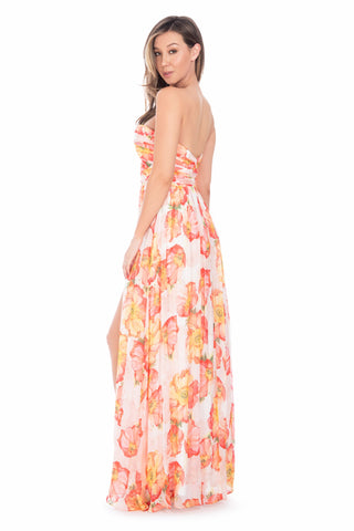 ADELE GOWN IN APRICOT POPPY