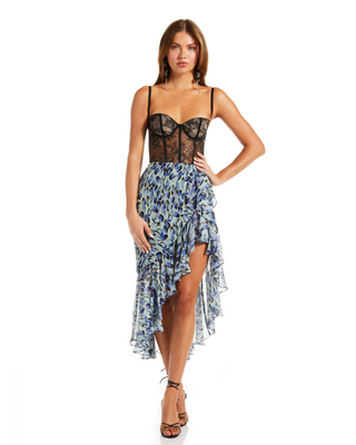 Take A Sip Dress in Royal Indigo Spot